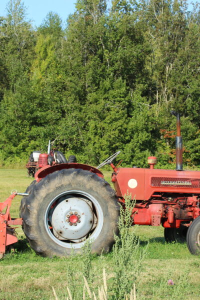 Simple Living in the country. Tractors in the garden