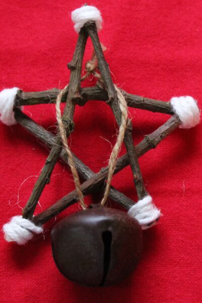 Twig Star Ornament with Bell