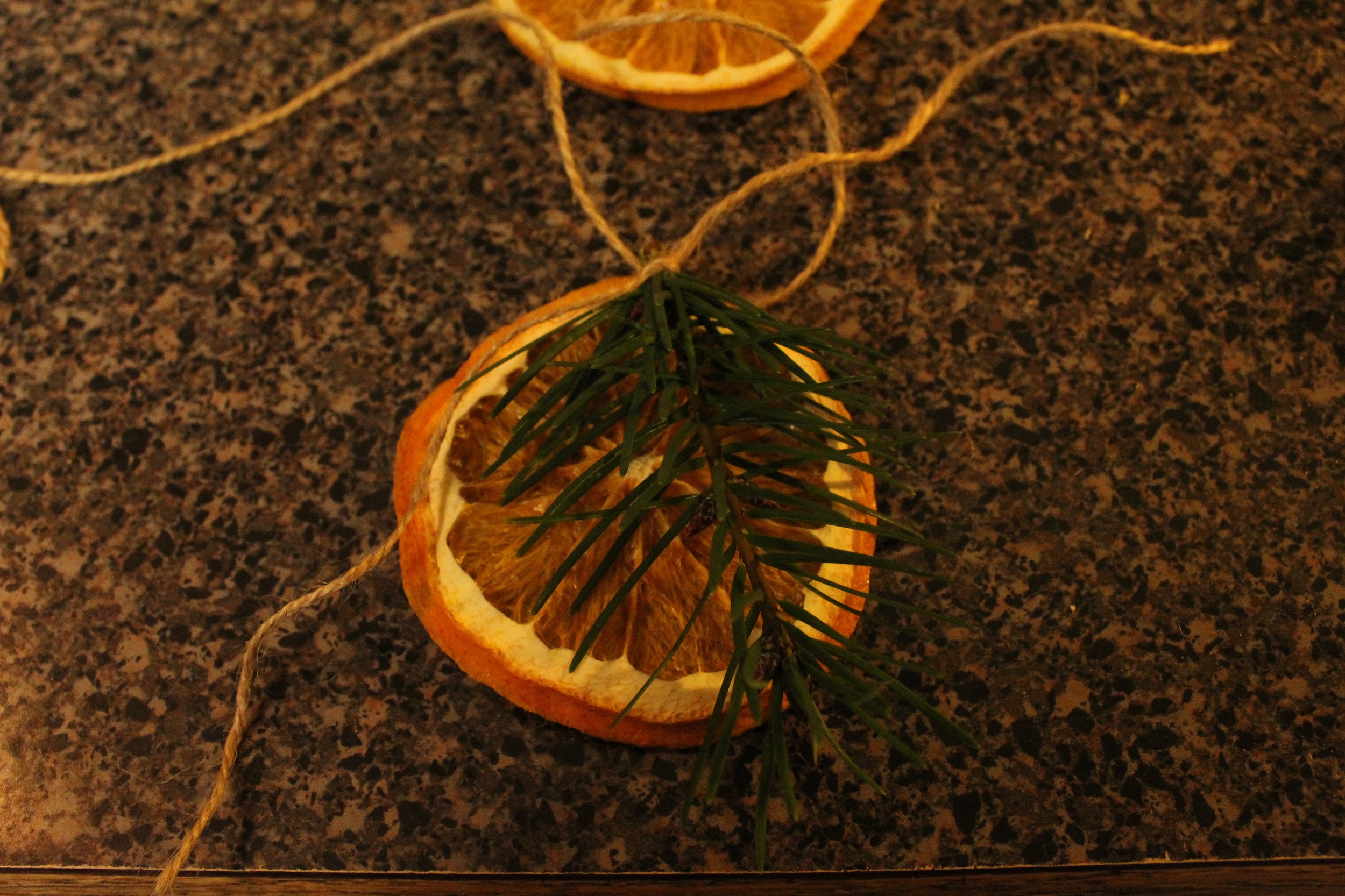Homemade Dried Orange Slice Garland with Elements from Nature Simple Life in the Country
